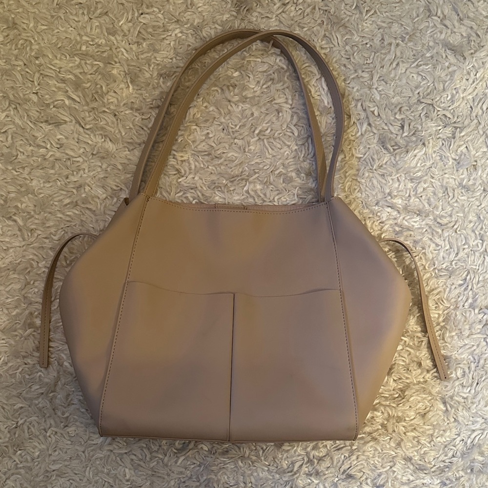 Zara Beige Women's Handbag with Storage Insert